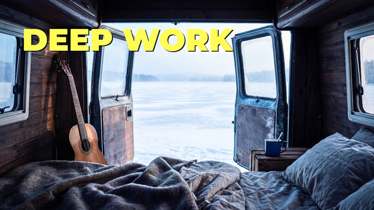 Deep Focus: 1 Hour Acoustic Guitar for Study & Work | Frozen Lake Silence