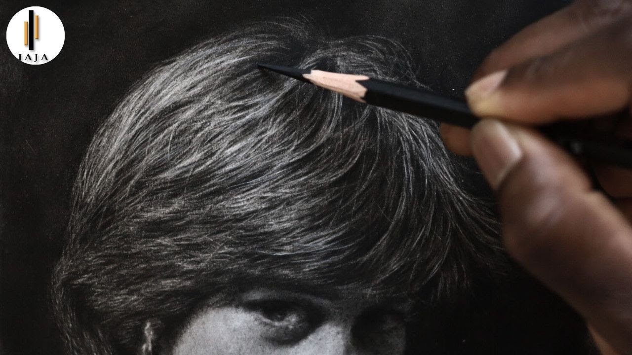 How to draw realistic hair in 3 minutes. | Step by Step Tutorial |