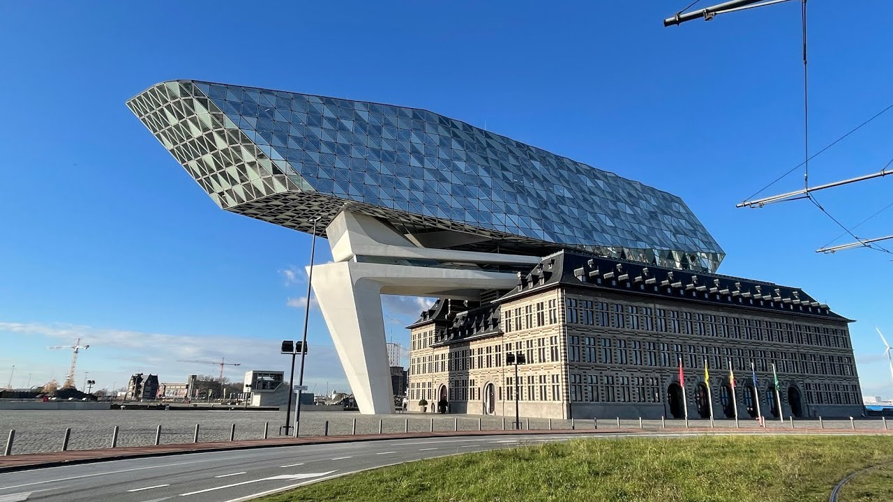 🇧🇪 Antwerp Port House by Zaha Hadid Walking Tour [4K 60fps]