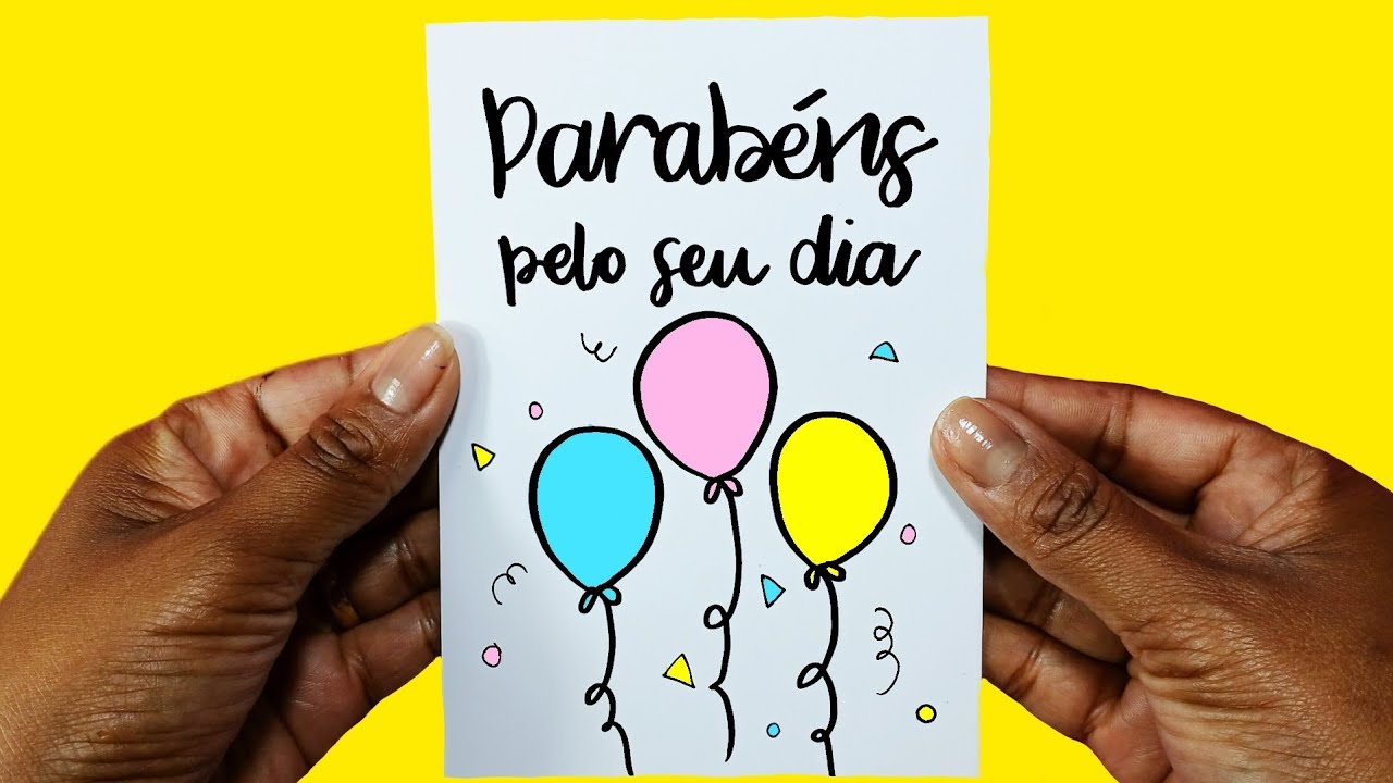 Como fazer CART&Atilde;O DE ANIVERS&Aacute;RIO f&aacute;cil | CART&Atilde;O DE ANIVERS&Aacute;RIO ❤️ Hellen Chagas