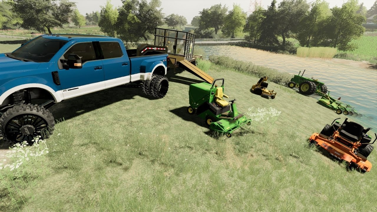 Lawn business is busy after tons of rain | Farming Simulator 19