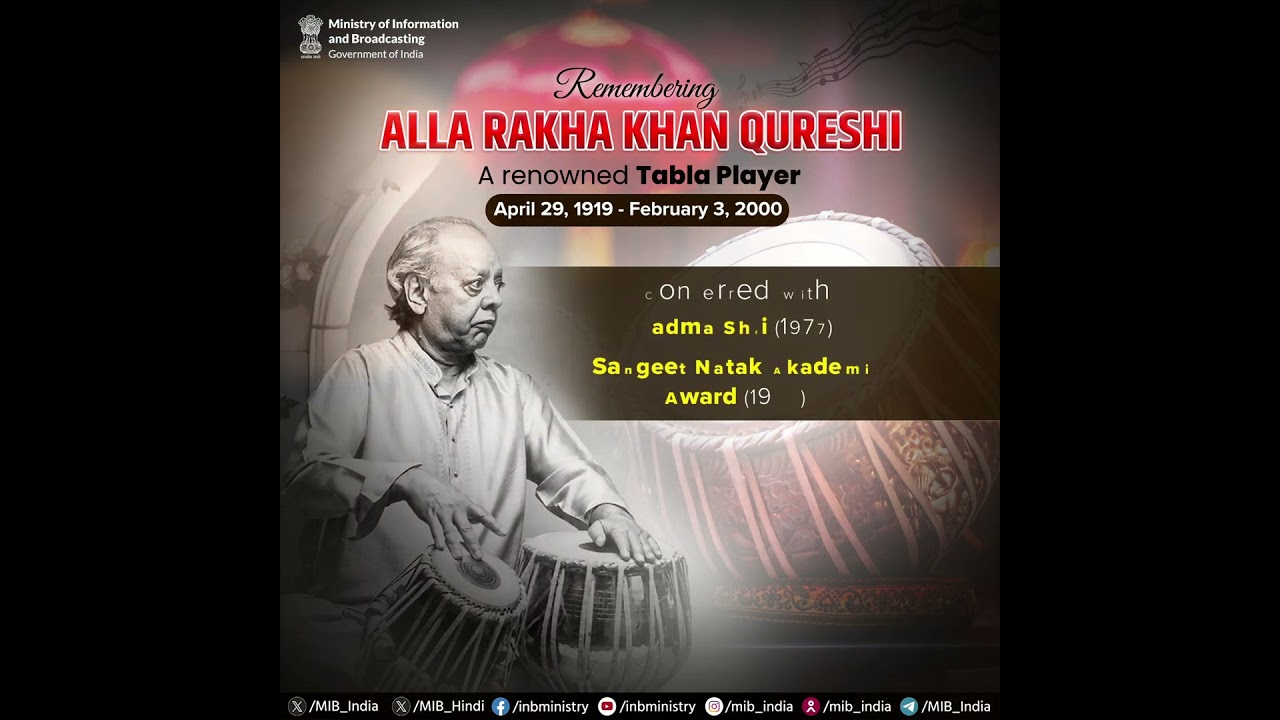 Paying tribute to legendary Ustad Allah Rakha on his death anniversary.