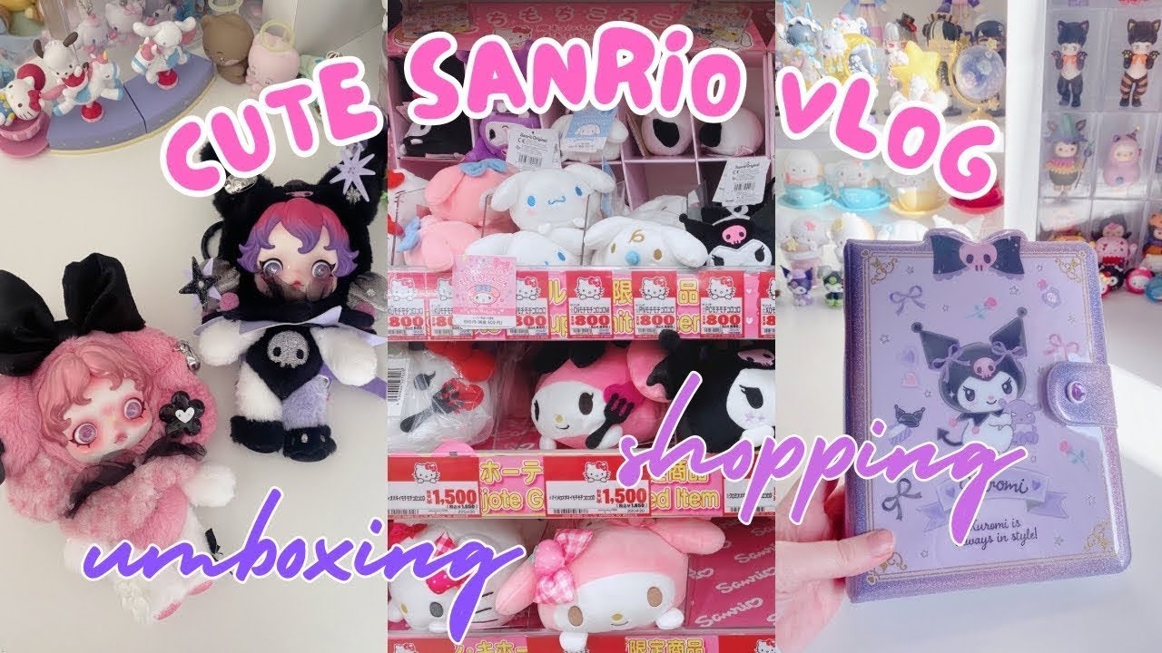 Милый видеоблог от Sanrio 🎀 Распаковка Kuromi & My Melody x skullpanda! Покупки и альбом с наклей...