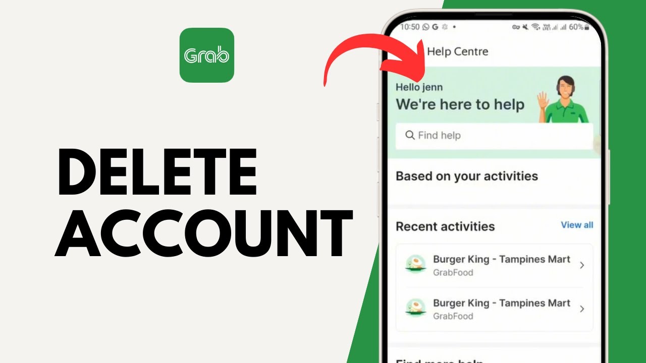 Как удалить аккаунт Grab