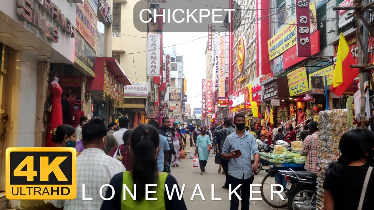 Walking Bengaluru's Shopping Heaven Chickpet | Balepet | Lone Walker Bengaluru [4K] ASMR | Nov 2021