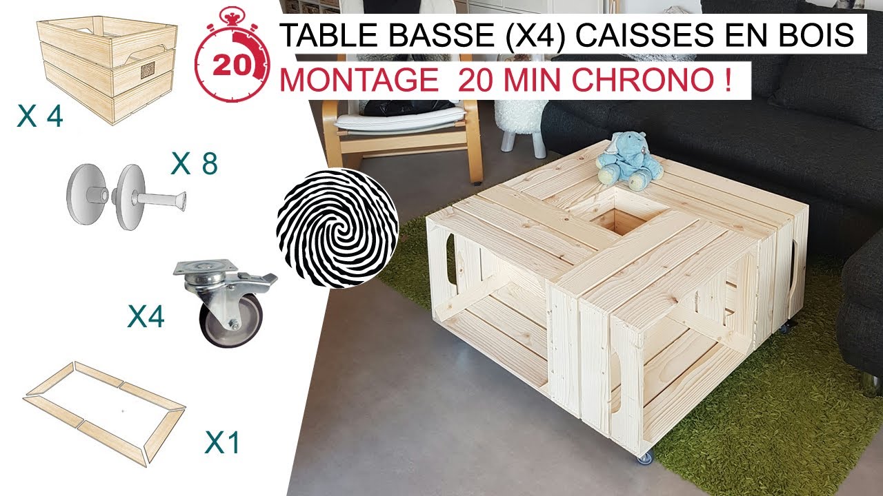Le fameuse table basse (x4) caisses en bois par Simply a Box