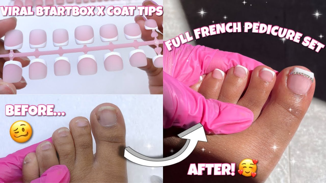 BTARTBOX PRE FRENCH X COAT TOE TIPS | BEGINNER FRIENDLY FULL PEDICURE SET | GEL X TOES