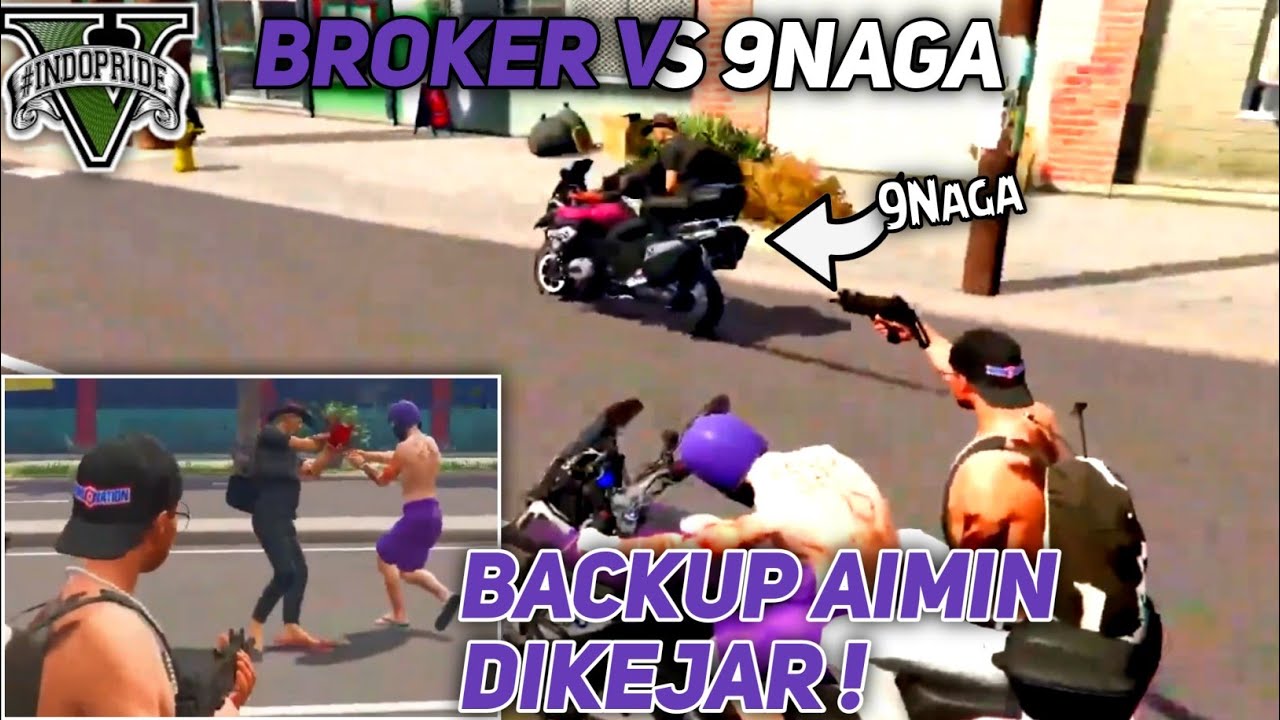 BACKUP ANAK BROKER DIKEJAR 9NAGA ! PERANG DIKEJAR BALIK !! - GTA 5 ROLEPLAY