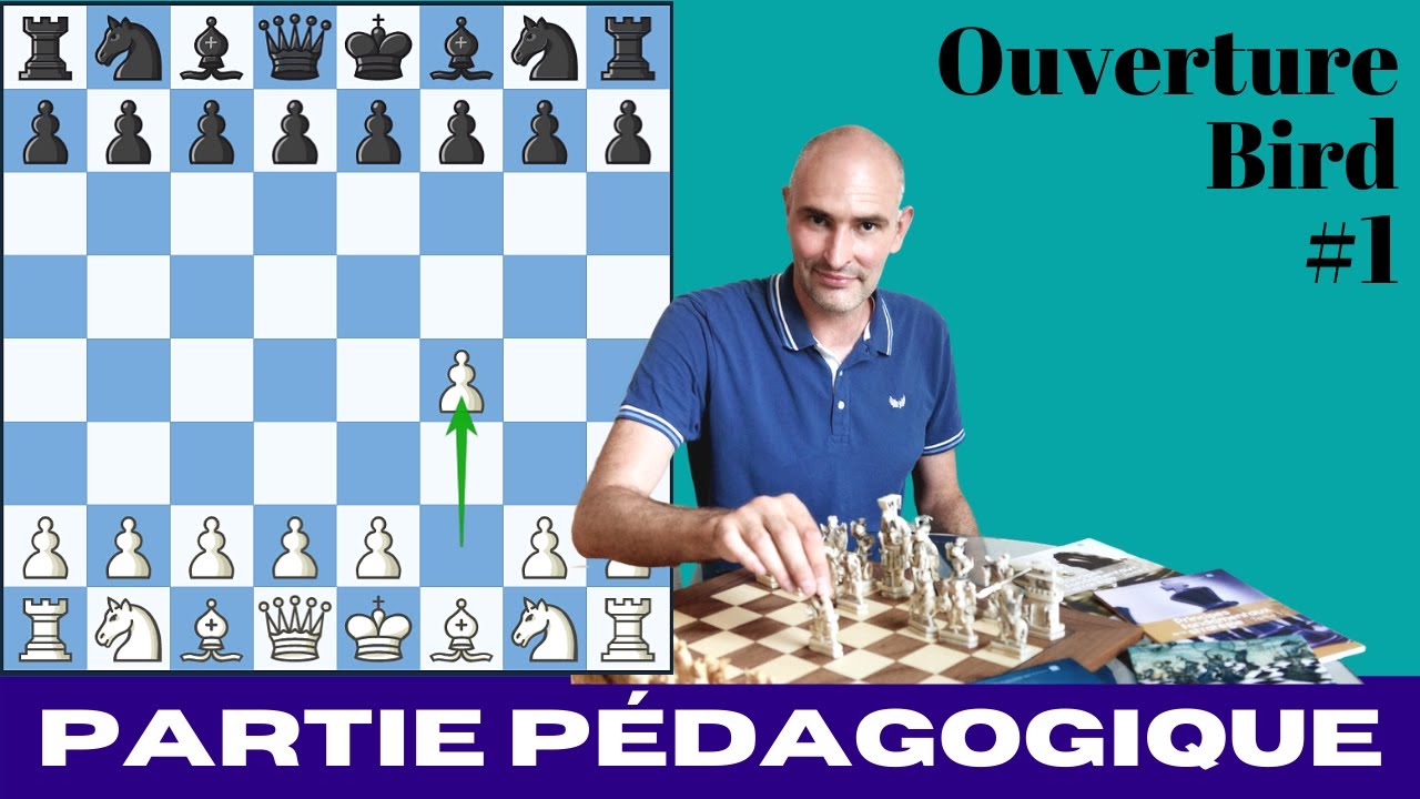 Ouverture  Bird (1) : Partie d'échecs pédagogique