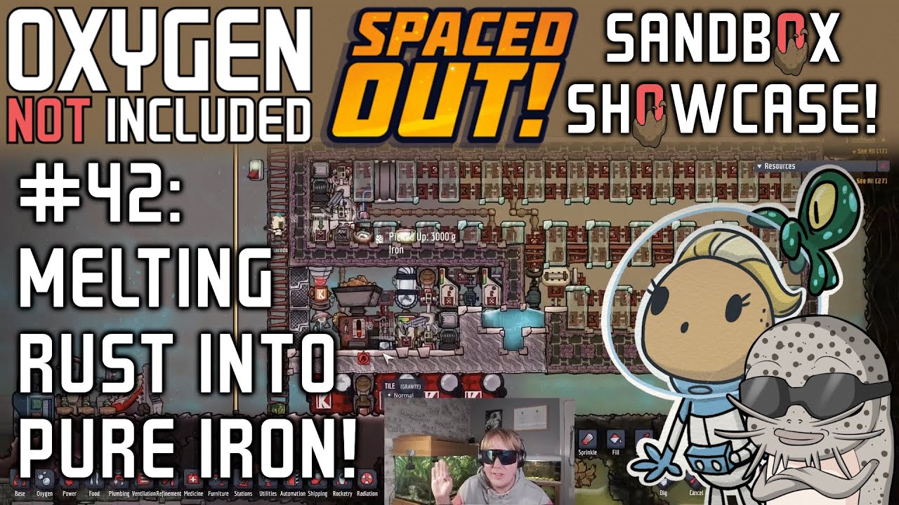 How To Melt Rust Into Iron In ONI: Spaced Out! Sandbox Showcase #42
