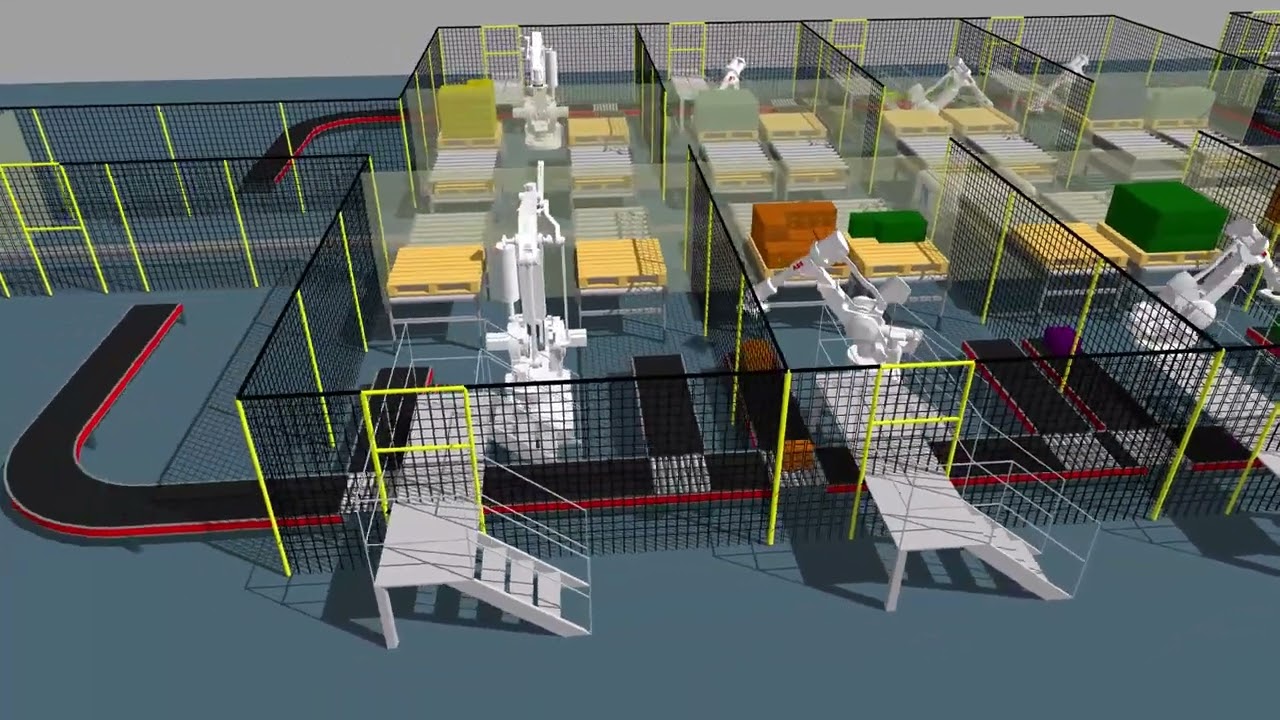 Concept model for an 8 station central palletiser