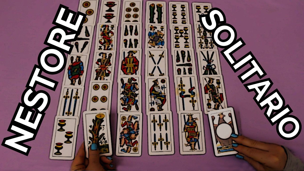 Come si gioca al SOLITARIO NESTORE  😊 VERSIONE FACILITATA CON CARTE ITALIANE 😊