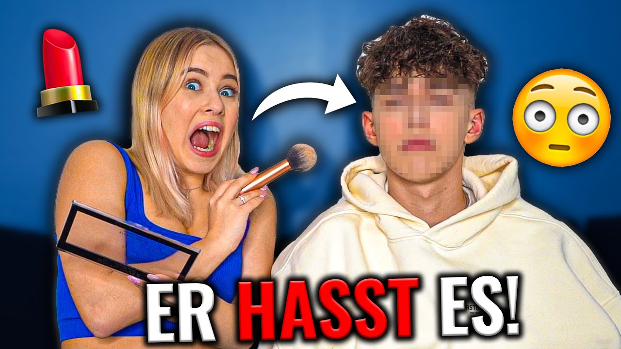 ICH SCHMINKE MEINEN FREUND!😂💋 (er war nicht so begeistert...)  - DAILY VIDEO 59