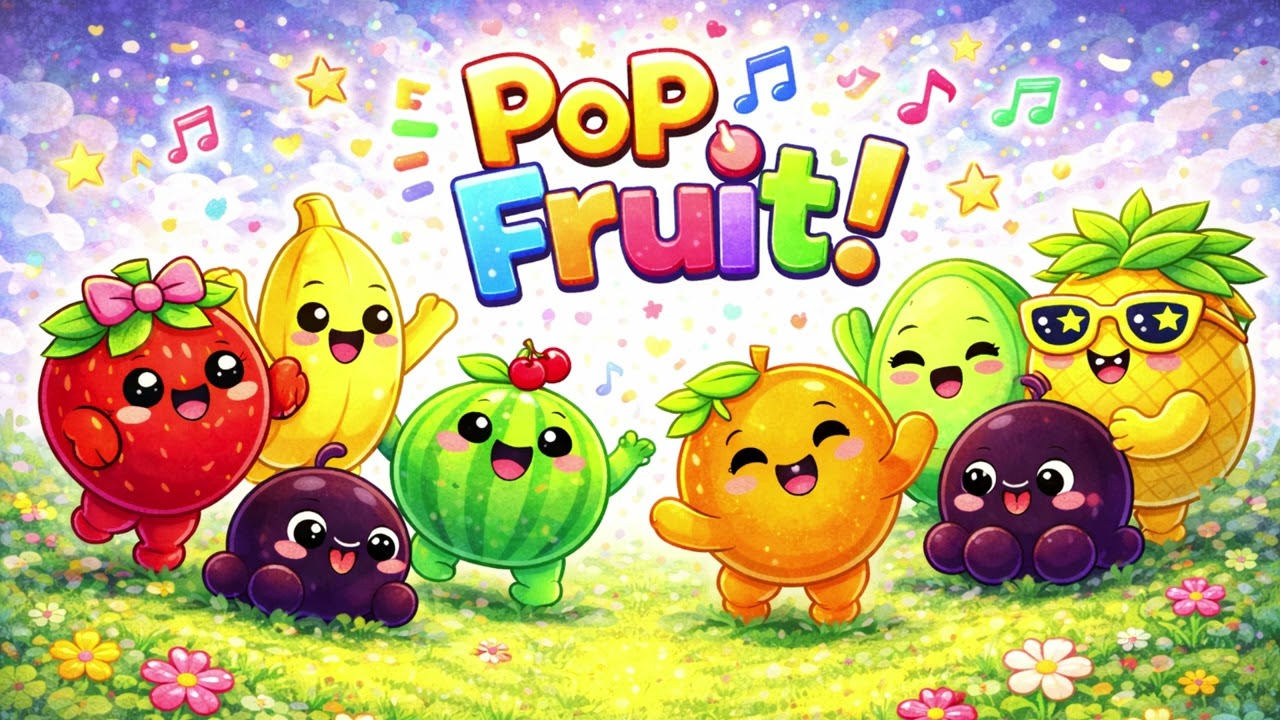 Pop Fruit! 🍓🍌🍉 Música Divertida com Frutas Encantadas 🎶🌈#PopFruit #MusicaInfantil #VideoInfantil