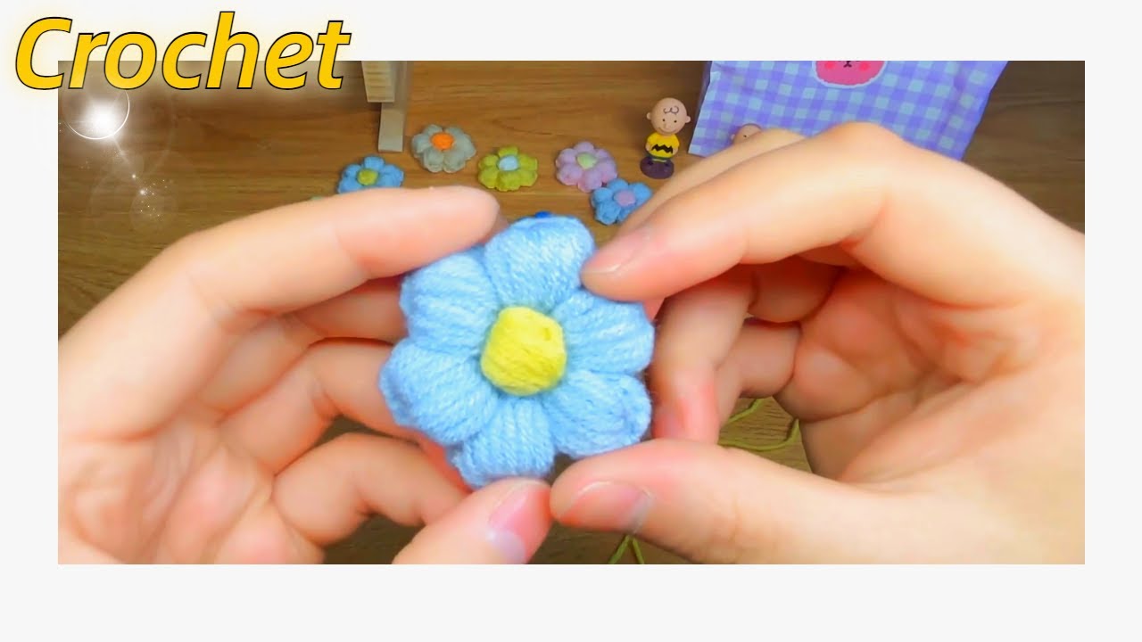 Crochet puff flowers