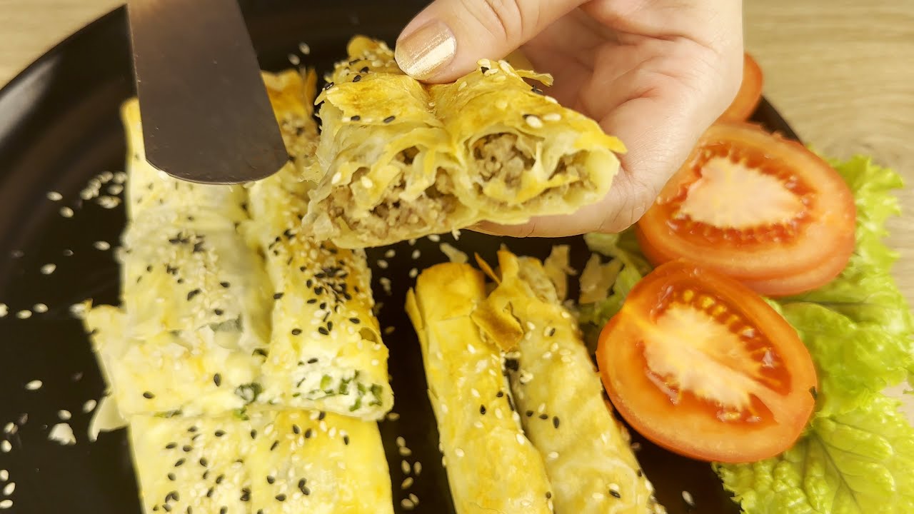 РОЛІНІ З М'ЯСОМ, СИРОМ ТА  ШПИНАТОМ🥓-СМАЧНА ХРУСТКА ВИПІЧКА!!!