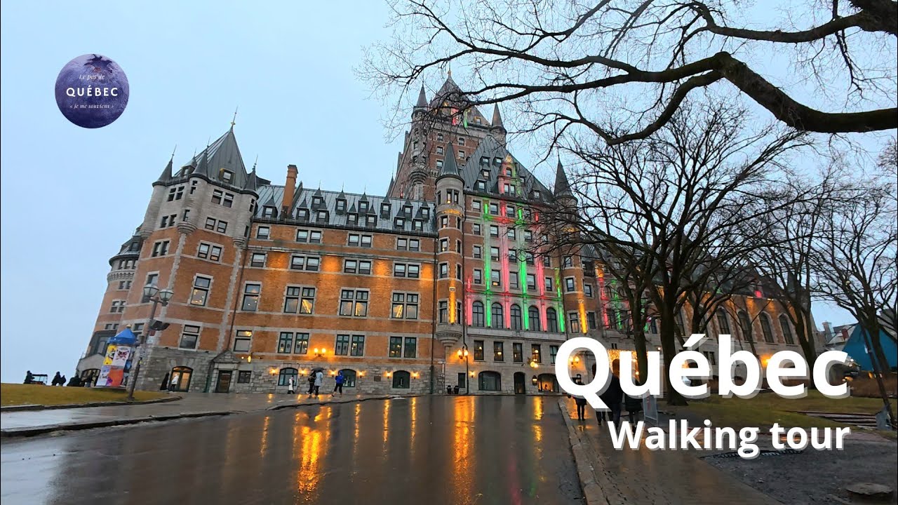 [4K] 🇨🇦 Rue Saint-Jean | Parlement | ❄ Snow walk in Quebec city | Christmas Walking Tour Winter 2024