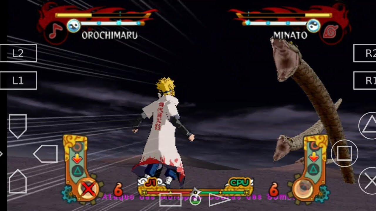 Orochimaru VS Minato, Tobi e Kakashi [insano] 