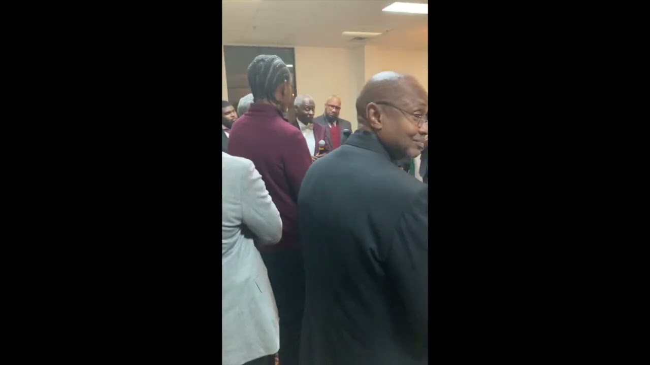 Dr. Lawrence Edward Carter Sr. talks to the Morehouse students after his special Tribute and Honor
