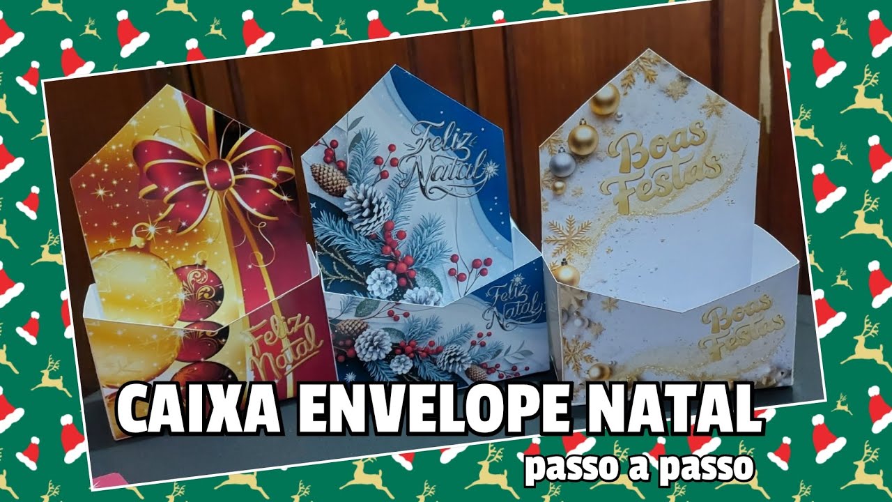 Passo a passo caixa envelope Natal