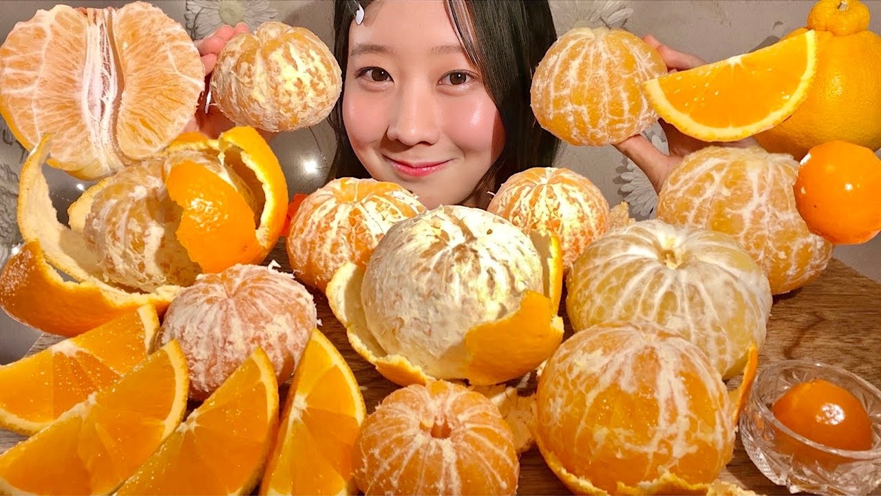 ASMR Сладкие Японские Цитрусовые 🍊 【русские субтитры】【Mukbang/ Eating Sounds】