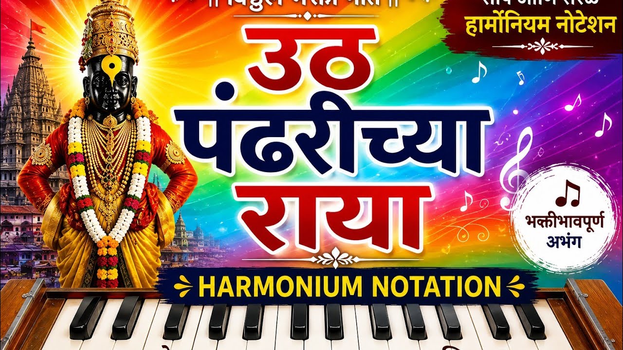 उठ पंढरीच्या राया हार्मोनियम नोटेशन| uth pandharichya raya Harmonium Notation
