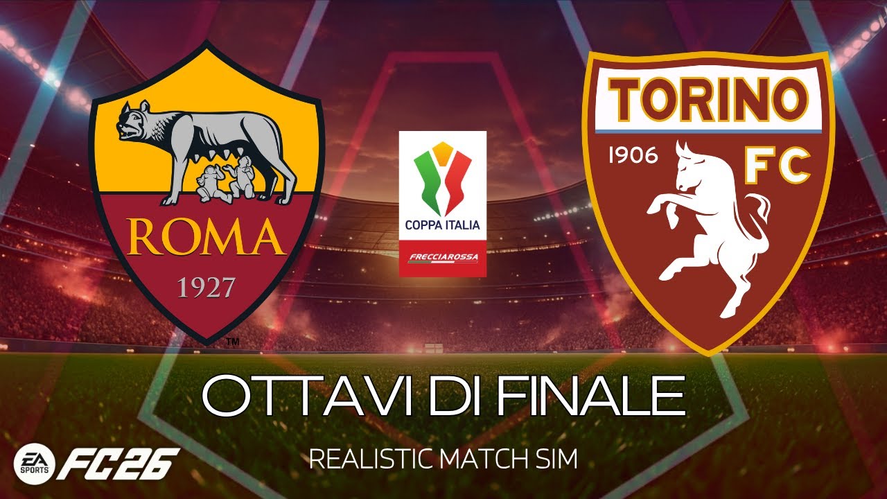 ROMA vs TORINO ⚽ Coppa Italia 2025/26 ft. Dybala, Soulè | FC 26 Realistic Match Sim