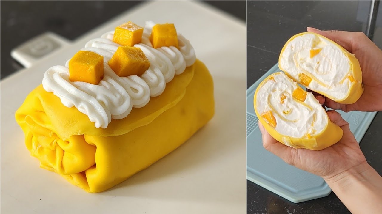 Mango towel cake / mango crepe roll cake