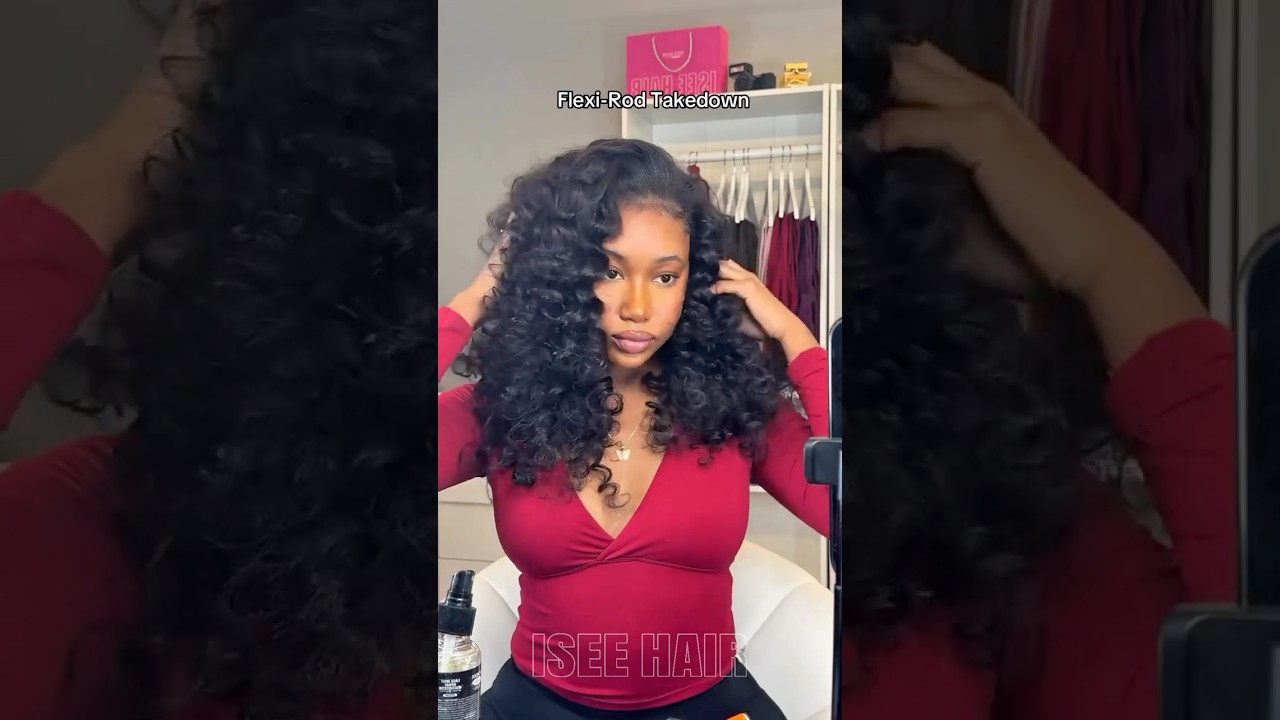 Loose Curly Half Wig After Flexi-Rods 🥰💅