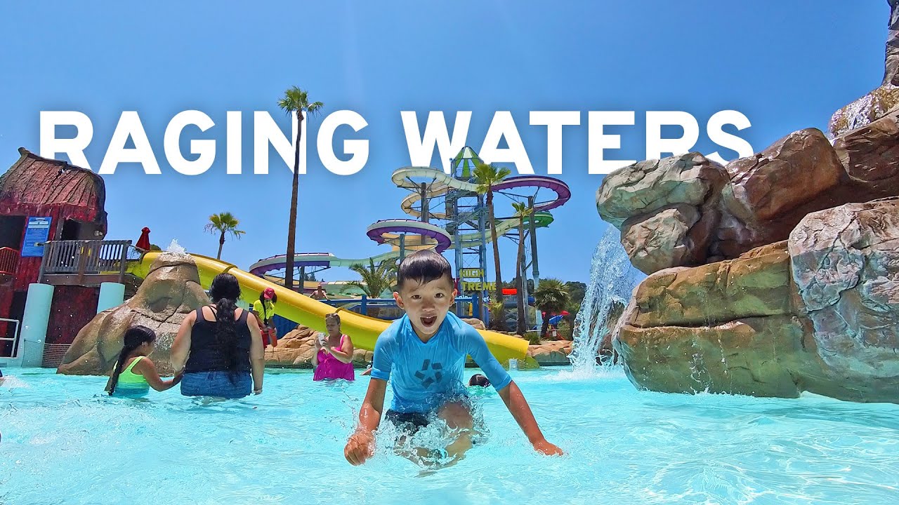 💦 Water Slides 🛝 at Raging Waters LA with Kids - Water Park in San Dimas, CA