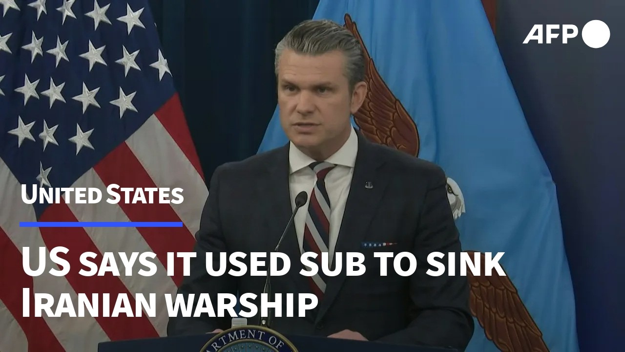 US submarine sank Iran warship in Indian Ocean: Pentagon chief | AFP