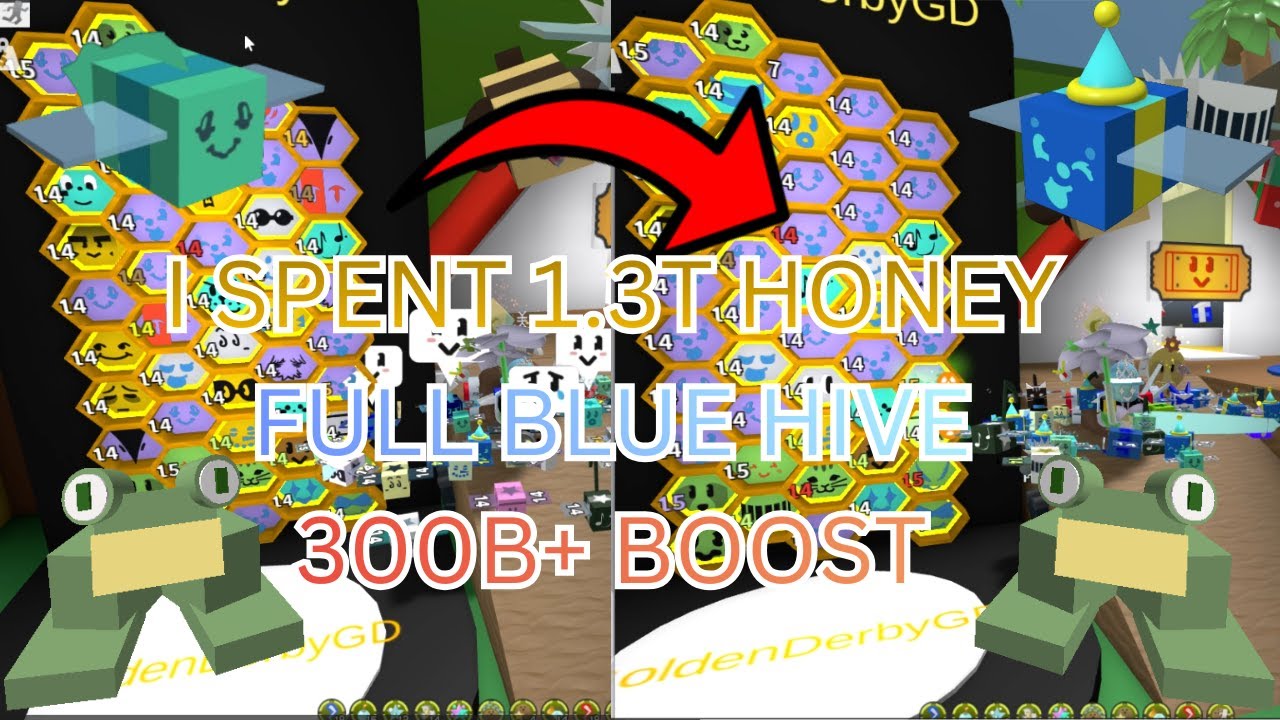 GOING FULL BLUE HIVE AND BOOSTING | Bee Swarm Simulator