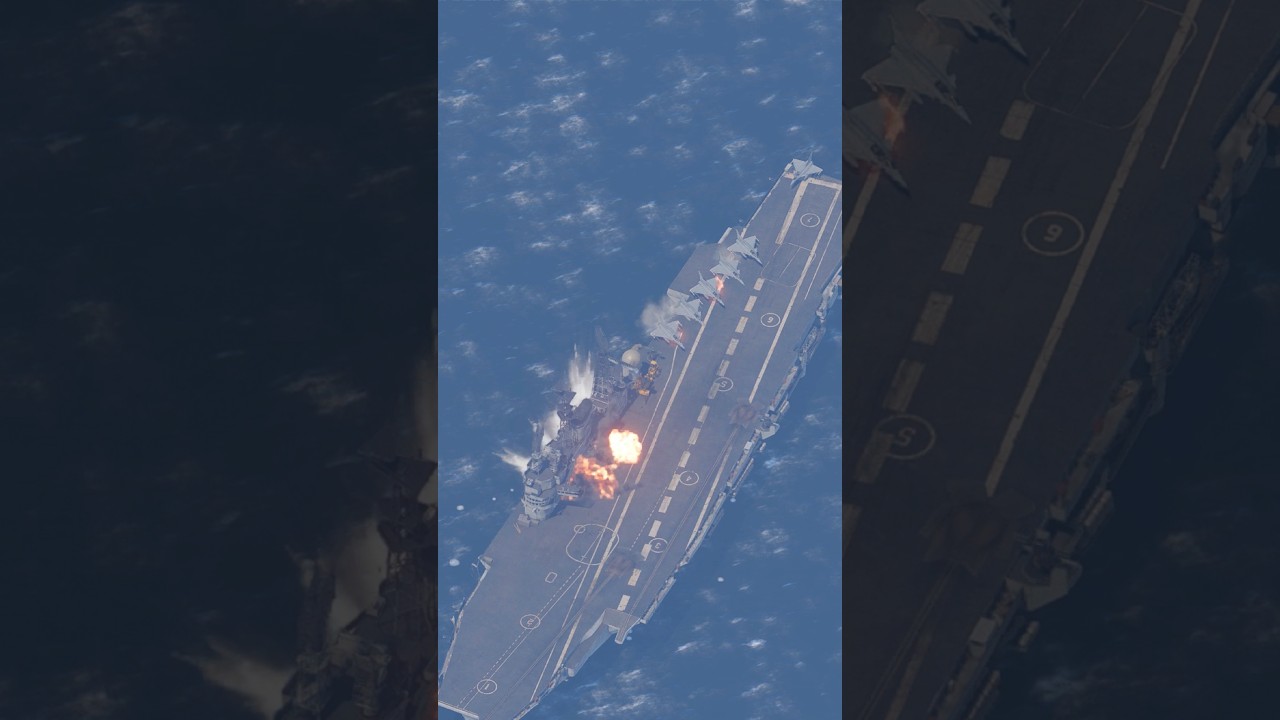 Cruise Missiles Approaching U.S. Aircraft Carrier at Sea
