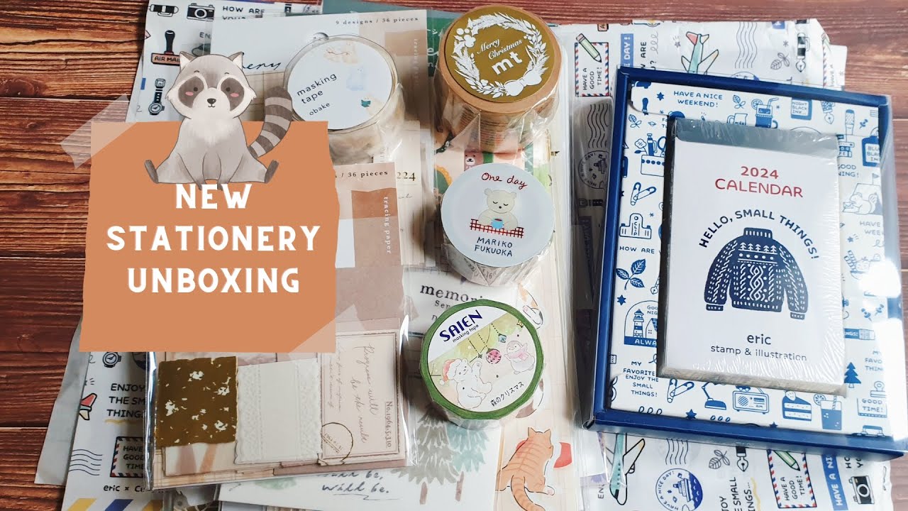 Japanese stationery unboxing (Cute things from Japan, new Mindwave stickers, tapes, 2024 calendars)