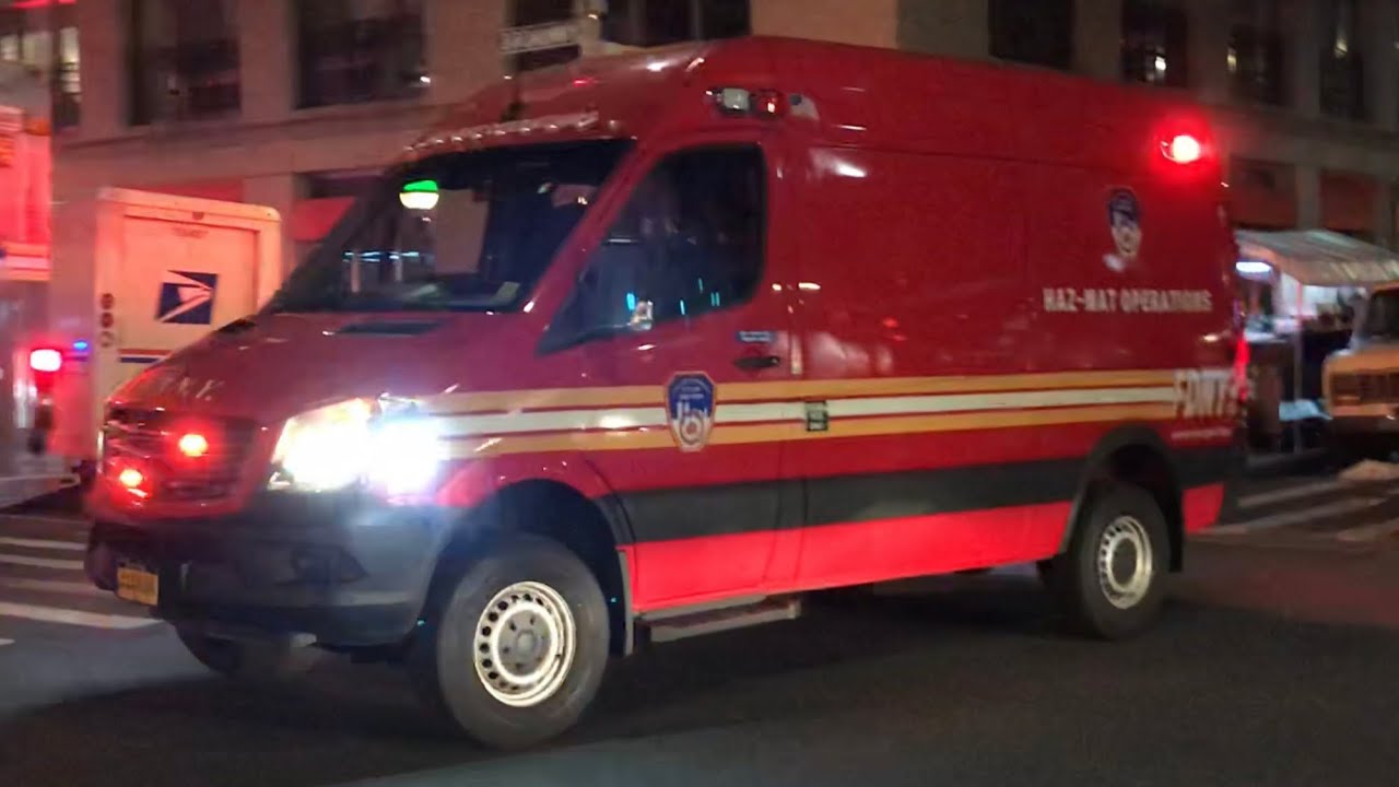 FDNY SPECIAL OPERATIONS COMMAND TEAM RESPONDING INTO A HAZMAT INCIDENT ON WEST 104TH ST. IN NEW YORK