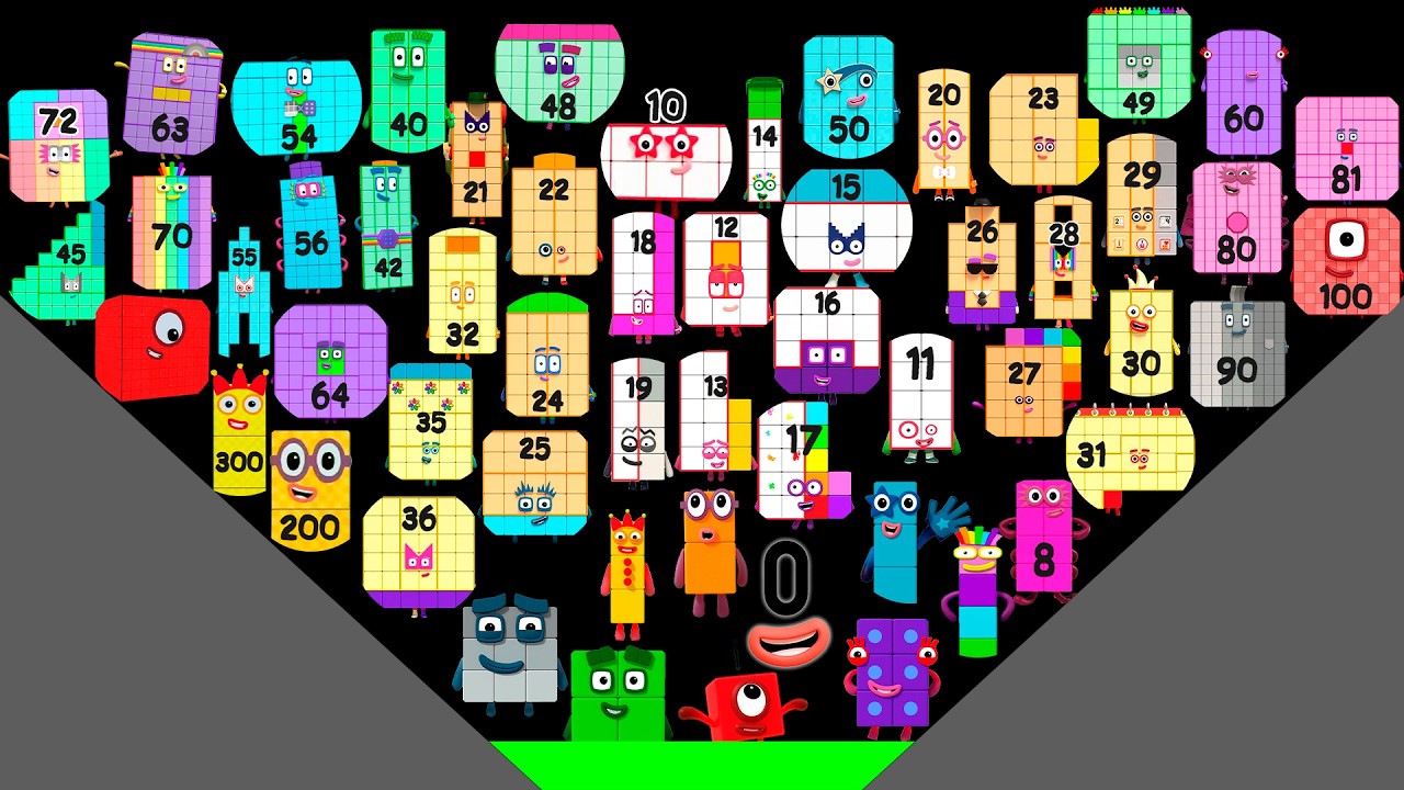 56 Numberblocks Marble race - Numberblocks Marbles Tournament in Algodoo! Who will win? Round 5