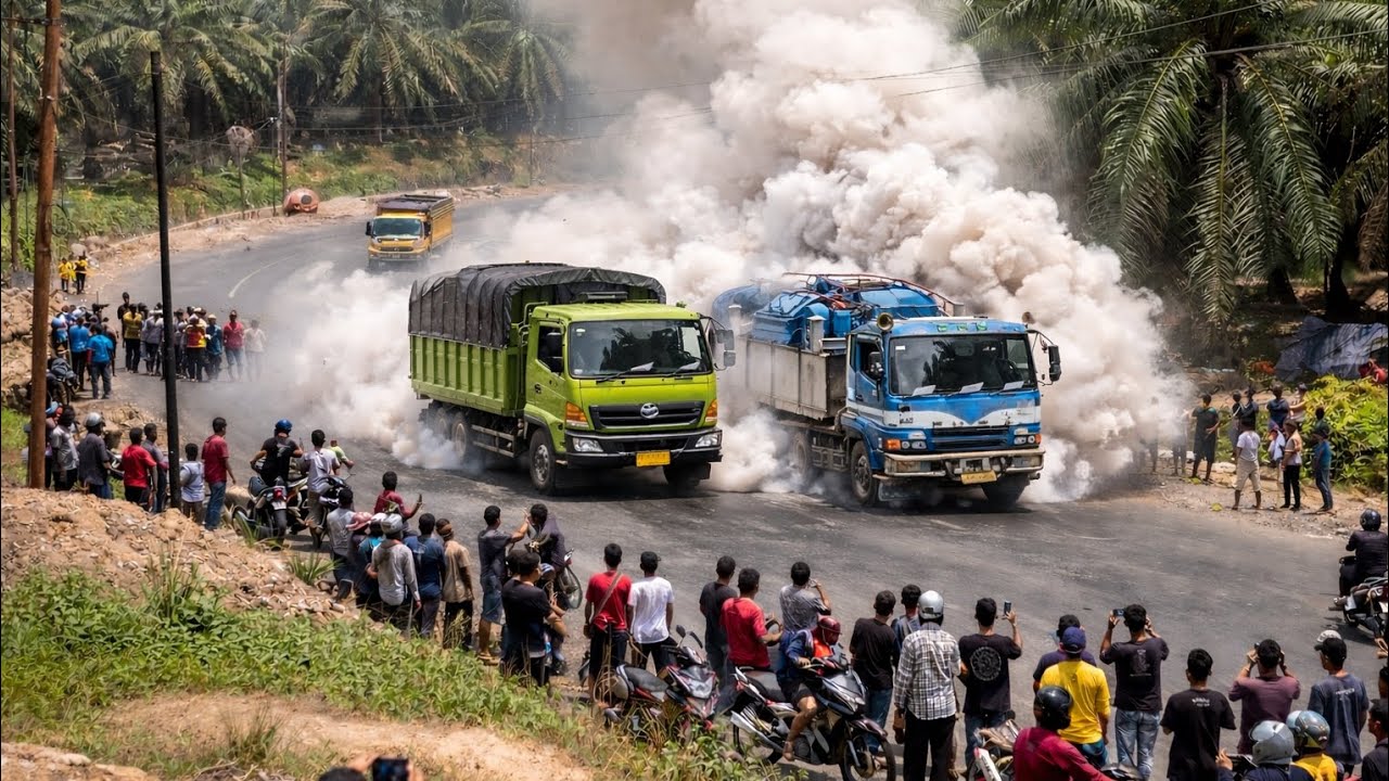 Truck Hino Fuso Balapan Melewati Tanjakan Bukit Kodok || Moment Truck.