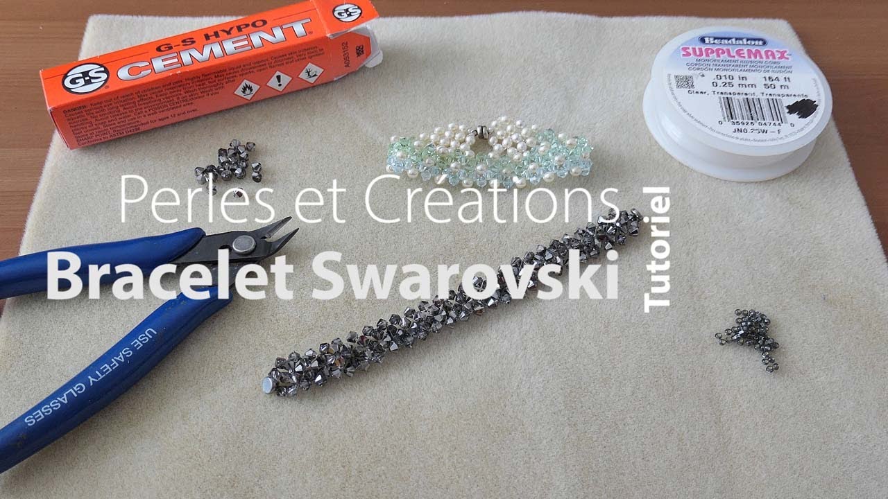 Bracelet tissé en bicones Swarovski | Perles et Créations