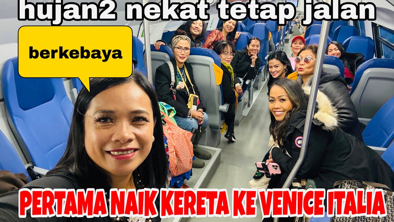 PERTAMA NAIK KERETA DI KOTA VENICE ITALIA.SEDIH KARENA HUJAN SEHARIAN