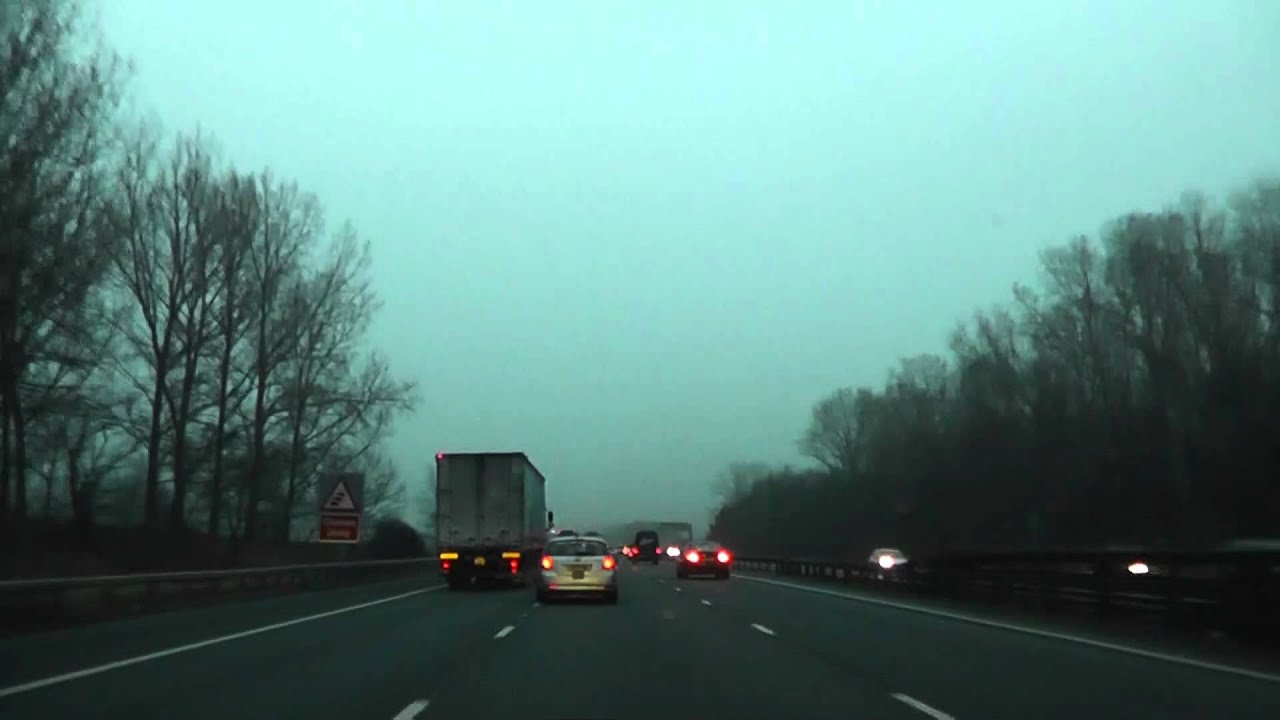 Driving On The M6 Motorway From J21A Warrington, Cheshire To J8 West Bromwich, England