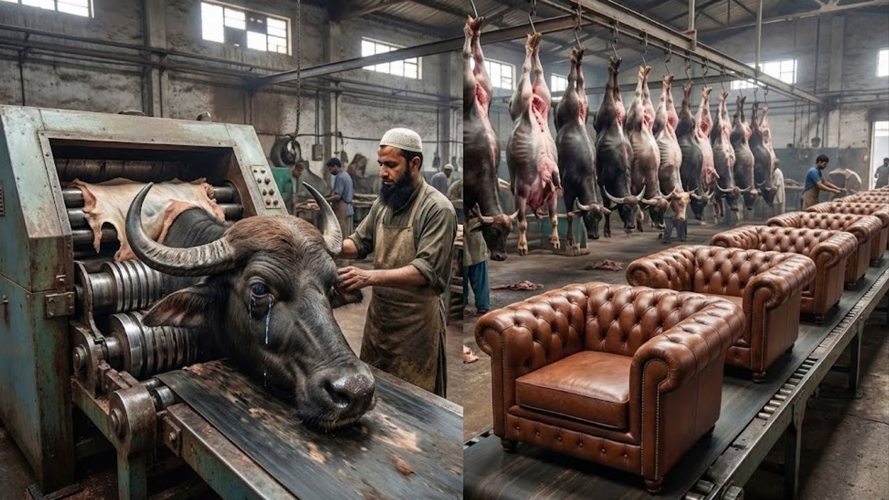 Inside the Buffalo Leather Furniture Factory – (Full Process) How Luxury Pieces Are Made