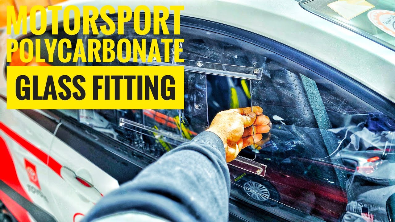 Race car polycarbonate window glass fitting #toyota #viralvideo