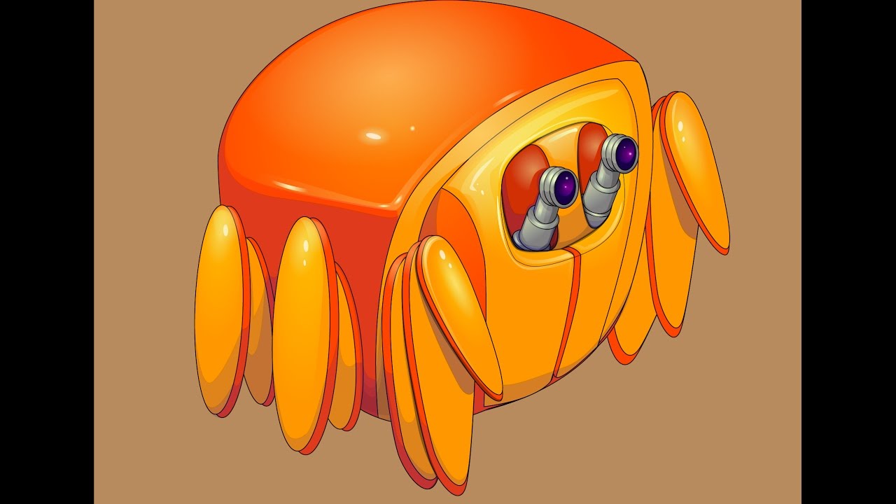 Маленький и милый Orange robot crab! speed paint AI