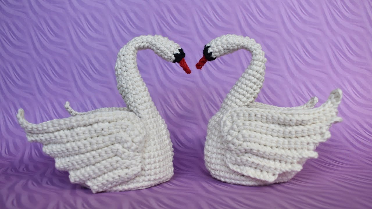 CISNE DE GANCHILLO, MACETA DECORATIVA