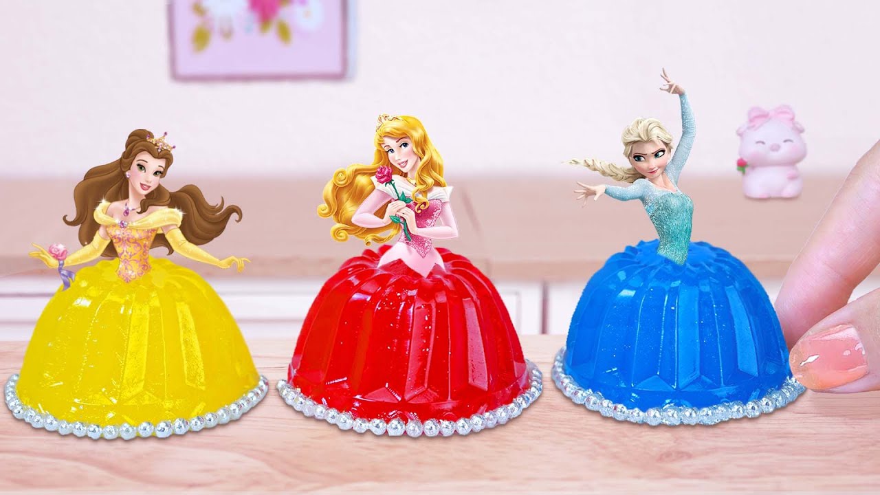 Princess Jelly Making 💛❤️💙 Beautiful Miniature Princess Jelly Recipe  1000+ Miniature Dessert Cake