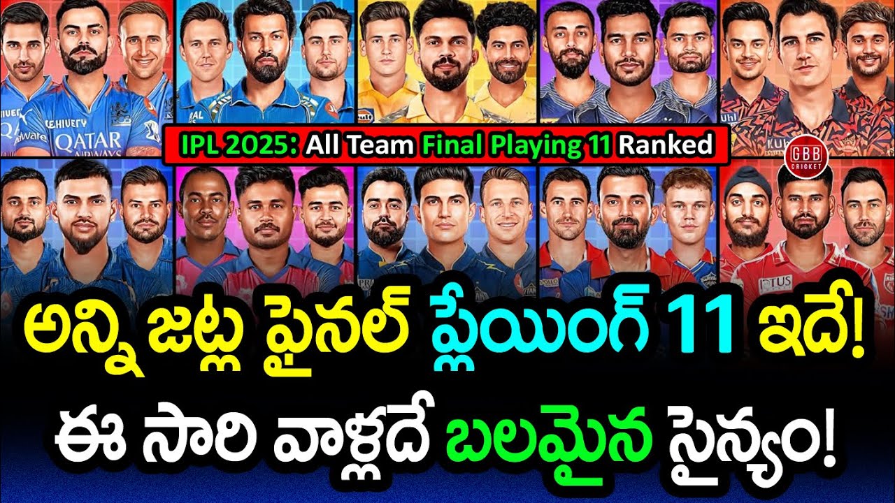 IPL 2025: Final Playing XI of All 10 Teams Ranked! | GBB Cricket