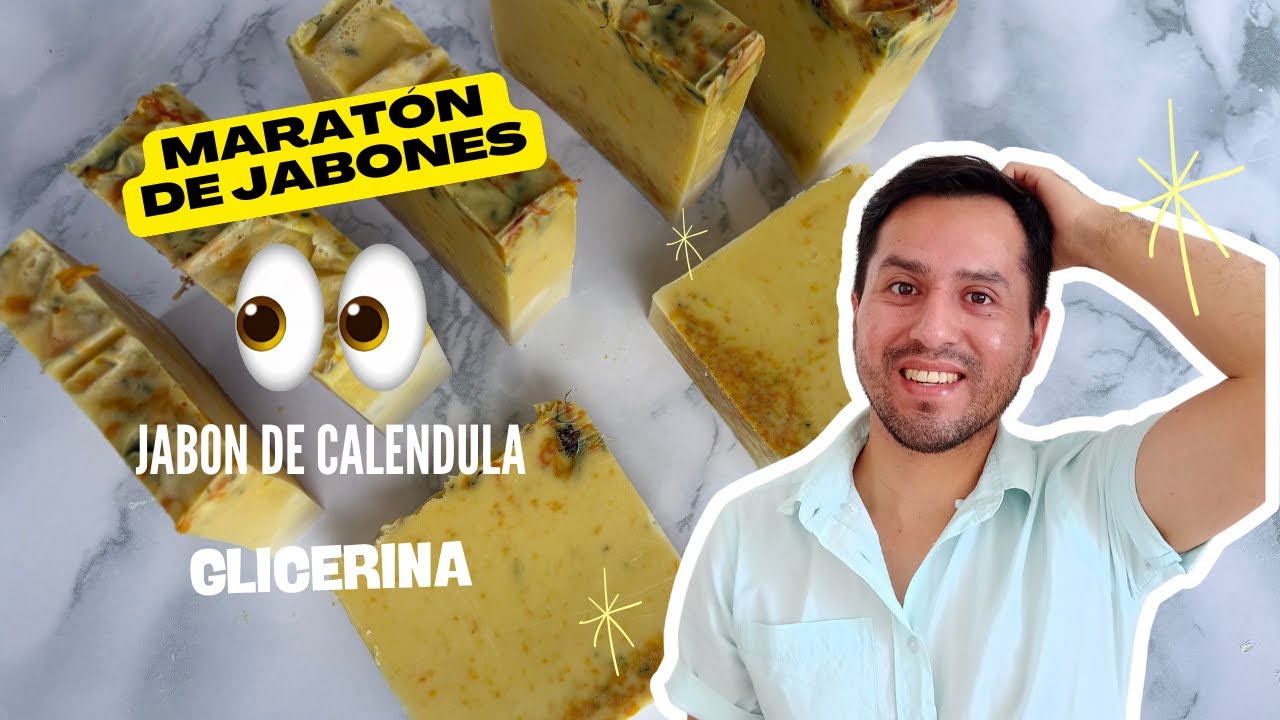 jabón de glicerina con caléndula - maratón de jabones 🌿