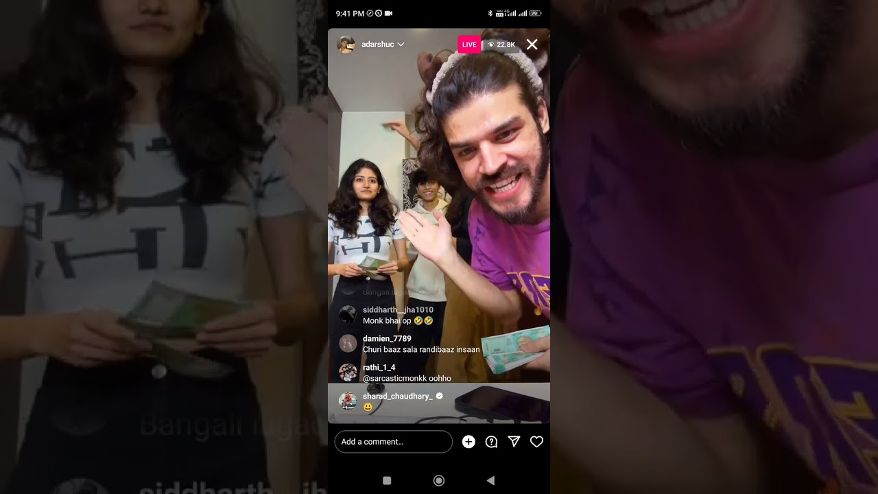 Instagram live @AdarshSinghUC and @kanikadevrani6327 , highest live 25.5k @AdarshSinghUC