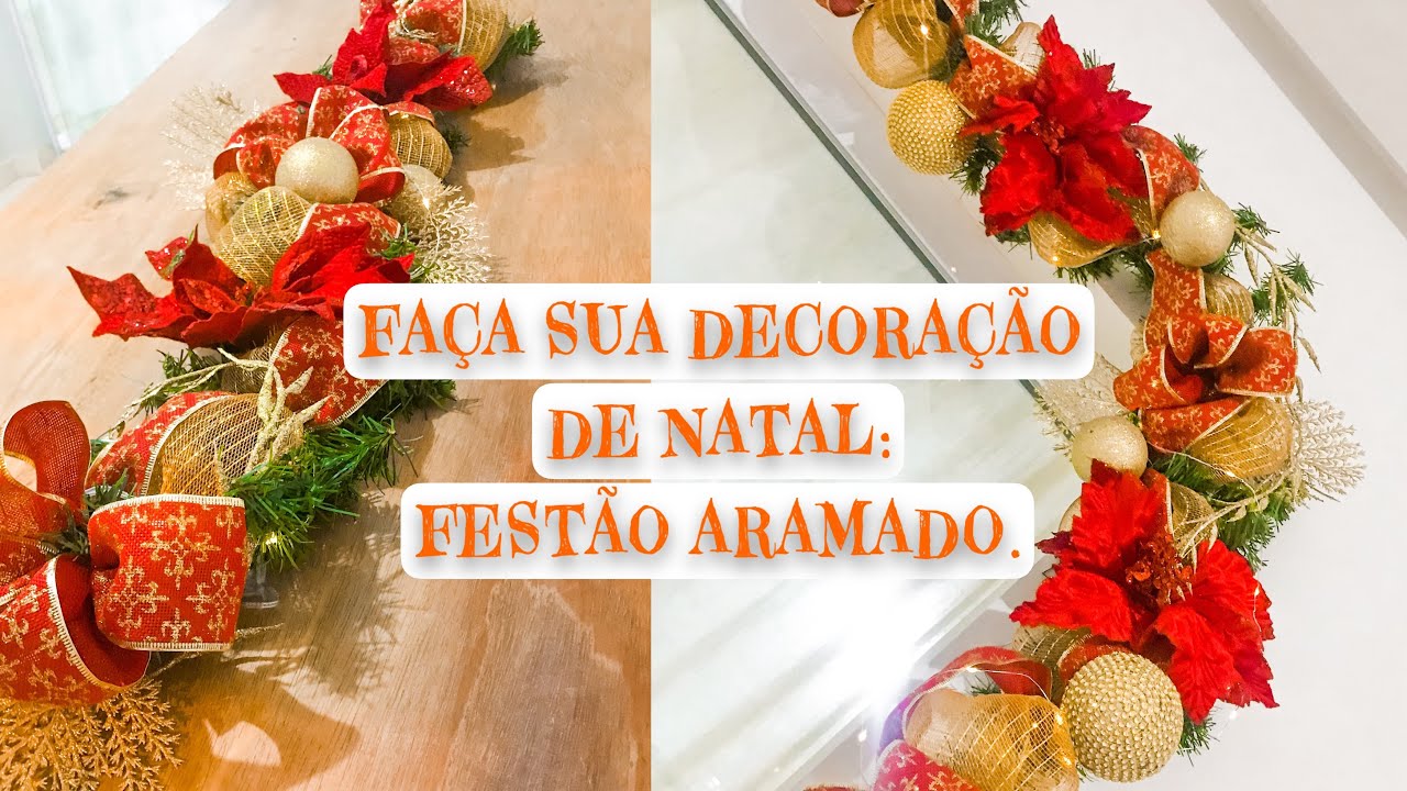 Festão aramado natalino ( festão decorado para porta e para centro de mesa). #natal2021 natal2021