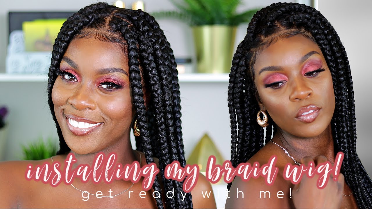#knotlessbraidwig #boxbraidwig GRWM| Installing my box braid wig! | I'm obsessed!